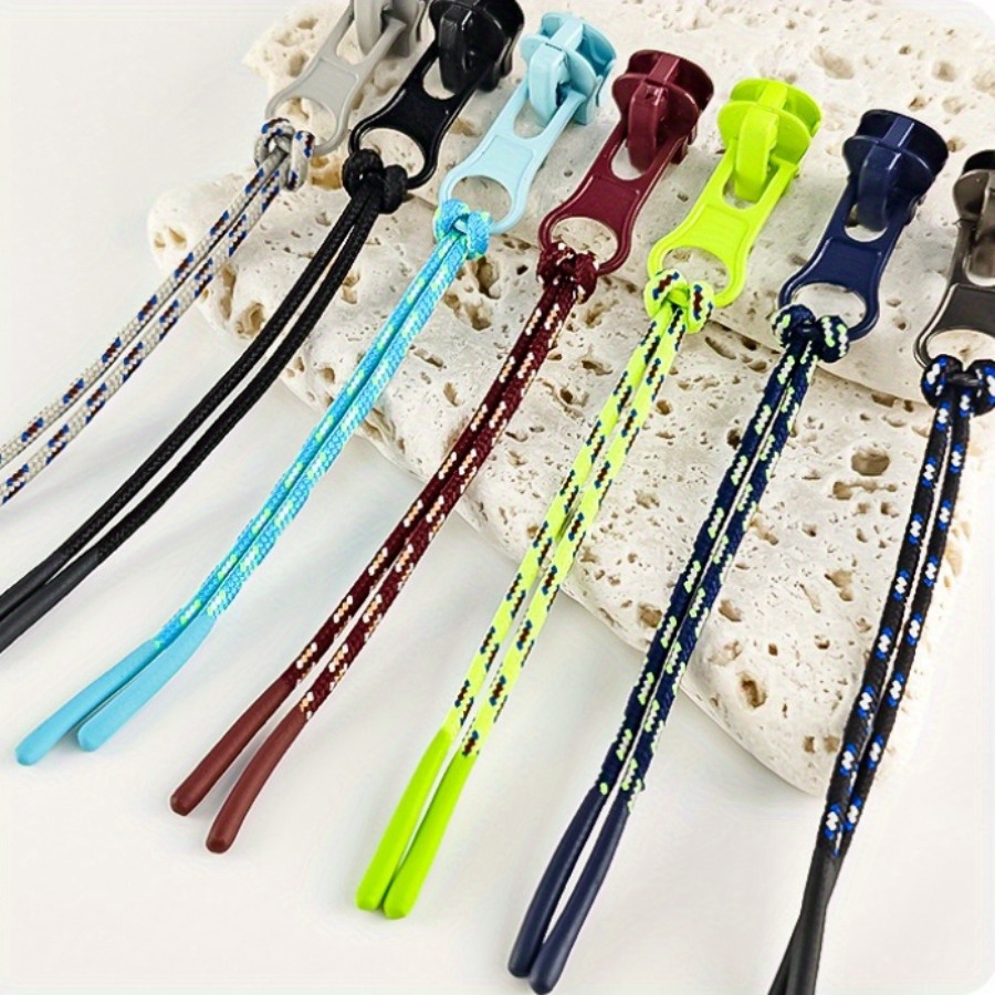 10 Pcs Dipped Polyester Pull Cords - Thickened Colorful Jump Dot Glue Pull Loops, Zipper Repair Kit, Easy to Use