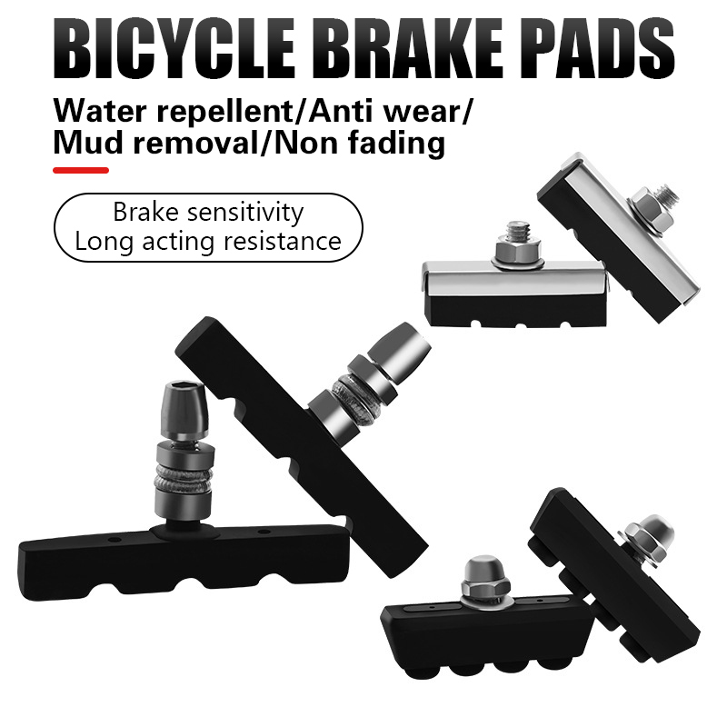Lightweight Bike Brake Blocks - Rubber V-Brake Shoe Pads for MTB Mountain & Road Bicycles Cycling Accessory