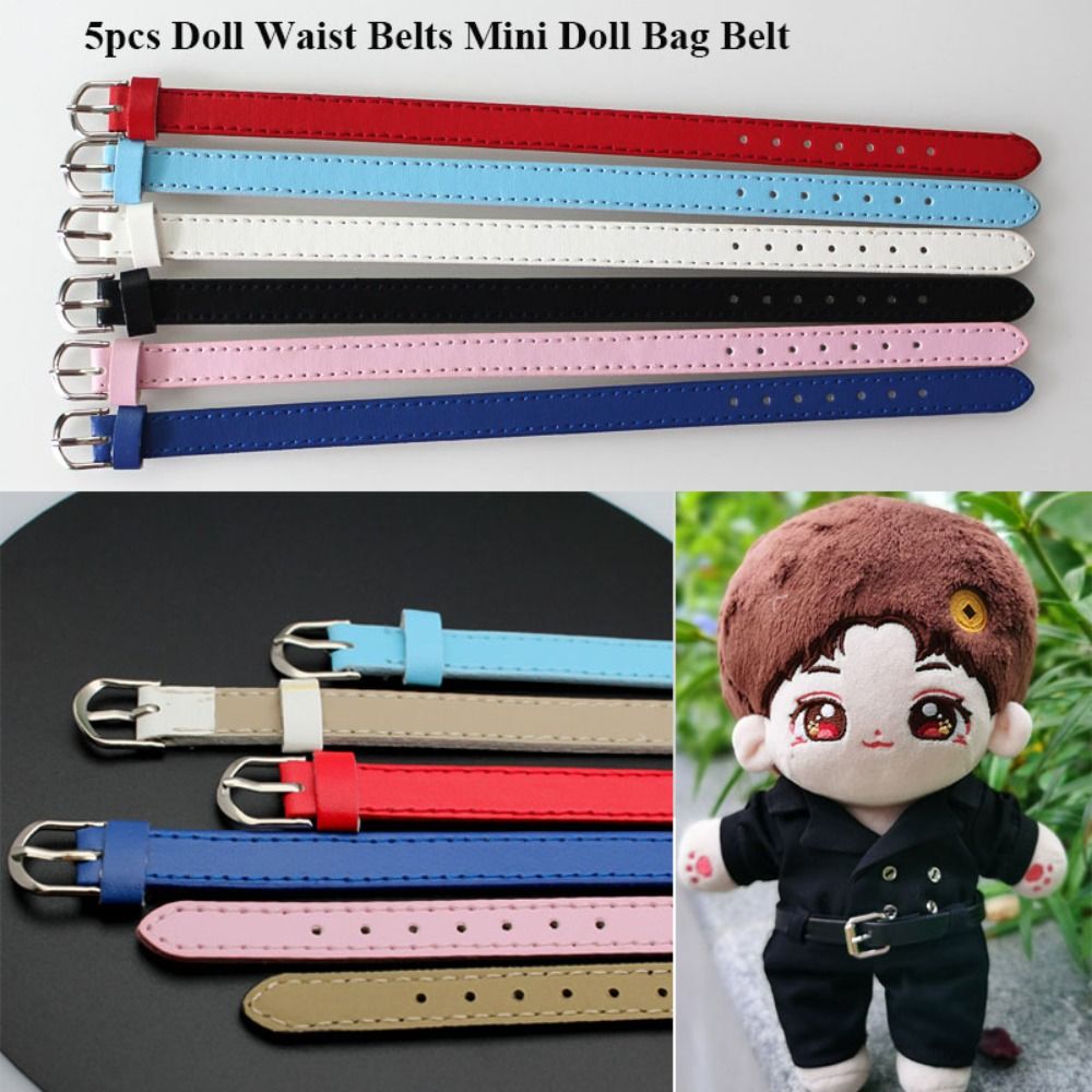 1pc Artificial Leather Doll Waist Belts Super Mini 8*220mm/10*220mm Doll Bag Belt Kids Toys DIY Handmade Belt