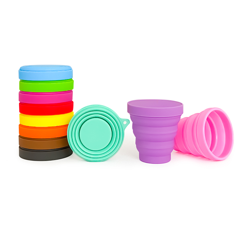 1pcs 150ML Portable Silicone Folding Water Cup Outdoor Heat Resistant Collapsible Foldable Mug With Lid For Travel Camping