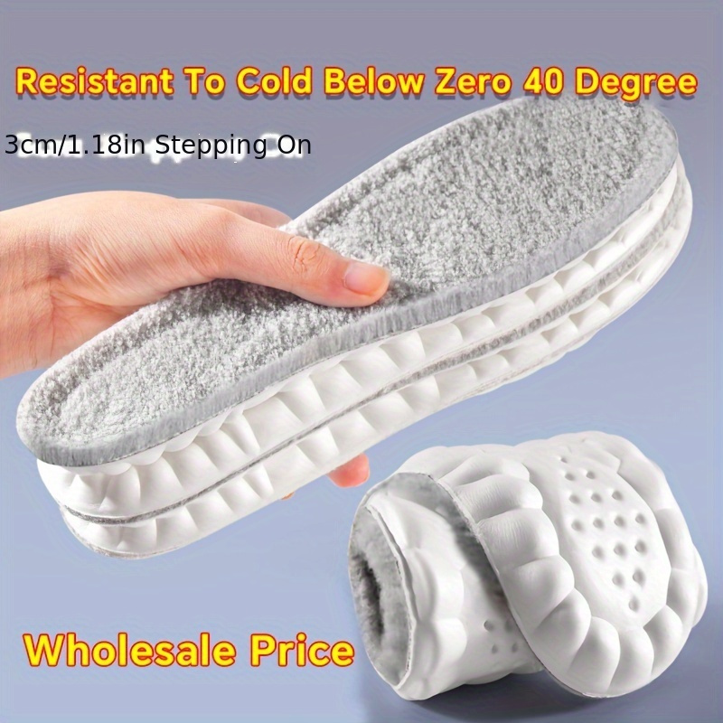 1 Pair Thermal Insoles Winter Warm Unisex Cold-Proof Soft Bottom Comfortable Sweat-Absorbing Winter Deodorant Cotton Insoles
