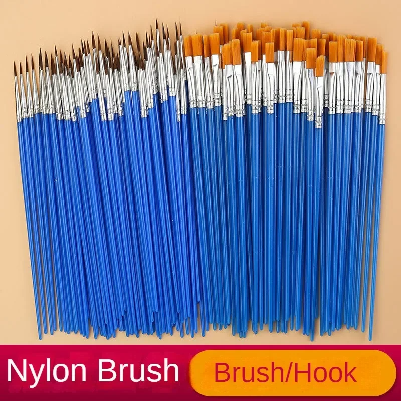 10/20/50Pcs Painting Brushes Set Art Round Flat Hair Nylon Hair Paint Brush Pen for Oil Acrylic Watercolor School Art Supplies pen gpt