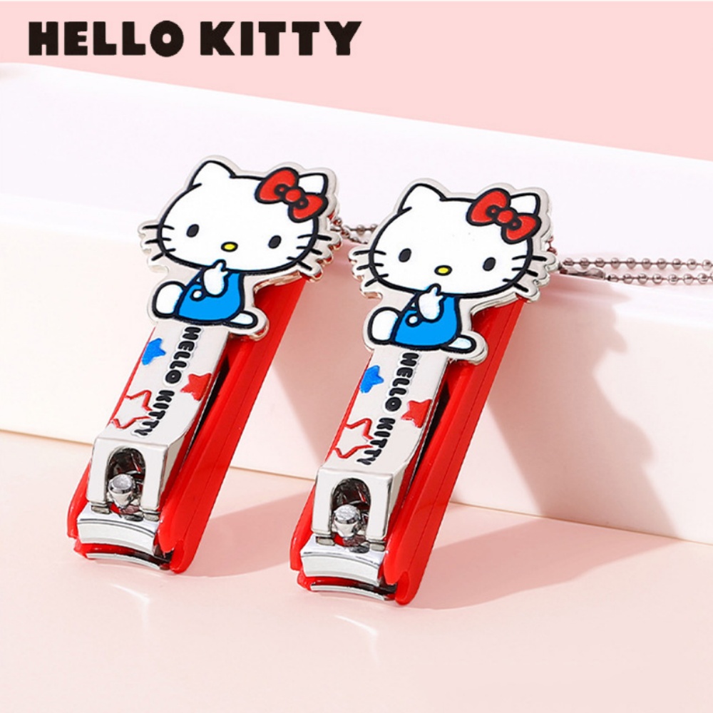 Genuine Sanrio Hello Kitty Nail Clipper Cartoon Kt Portable Durable Manicure Tool Home Nail Clippers Trim Without Splatter