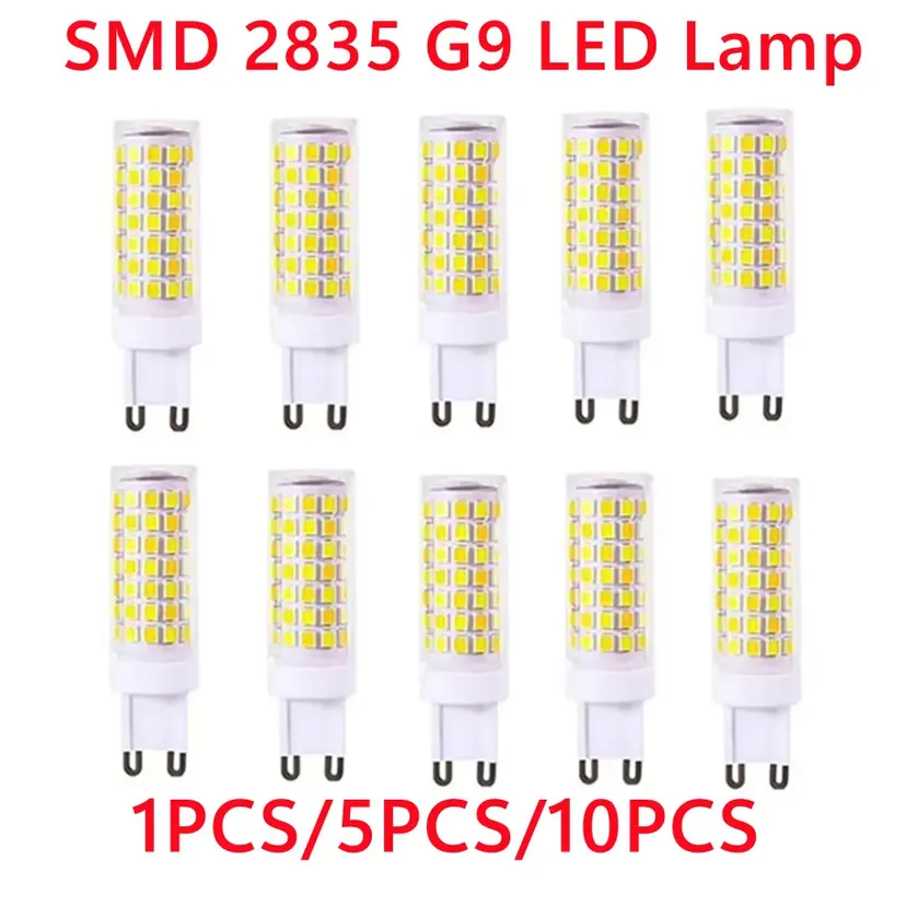 10 Pcs Brightest G9 LED Lamp AC220V 7W Ceramic SMD2835 LED Bulb Warm/Cool White Spotlight replace Halogen light wholesale