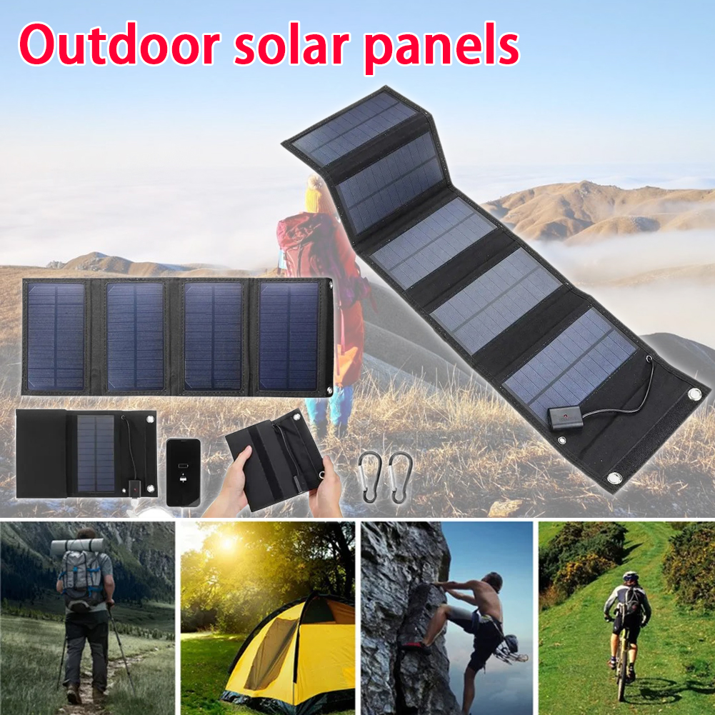 Portable 5V 200W Solar Panel USB Mobile Phone Charging Power Supply, Outdoor Waterproof Camping and Hiking