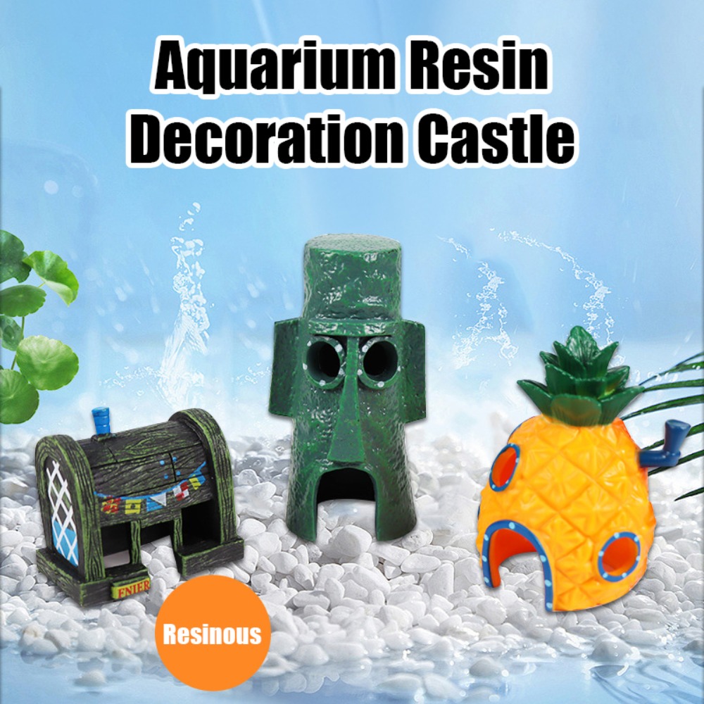 Cute Aquarium Resin Decoration Castle Pine Dining Room Dodge House Aquarium Small Ornament Fish Tank Accessories Decoration