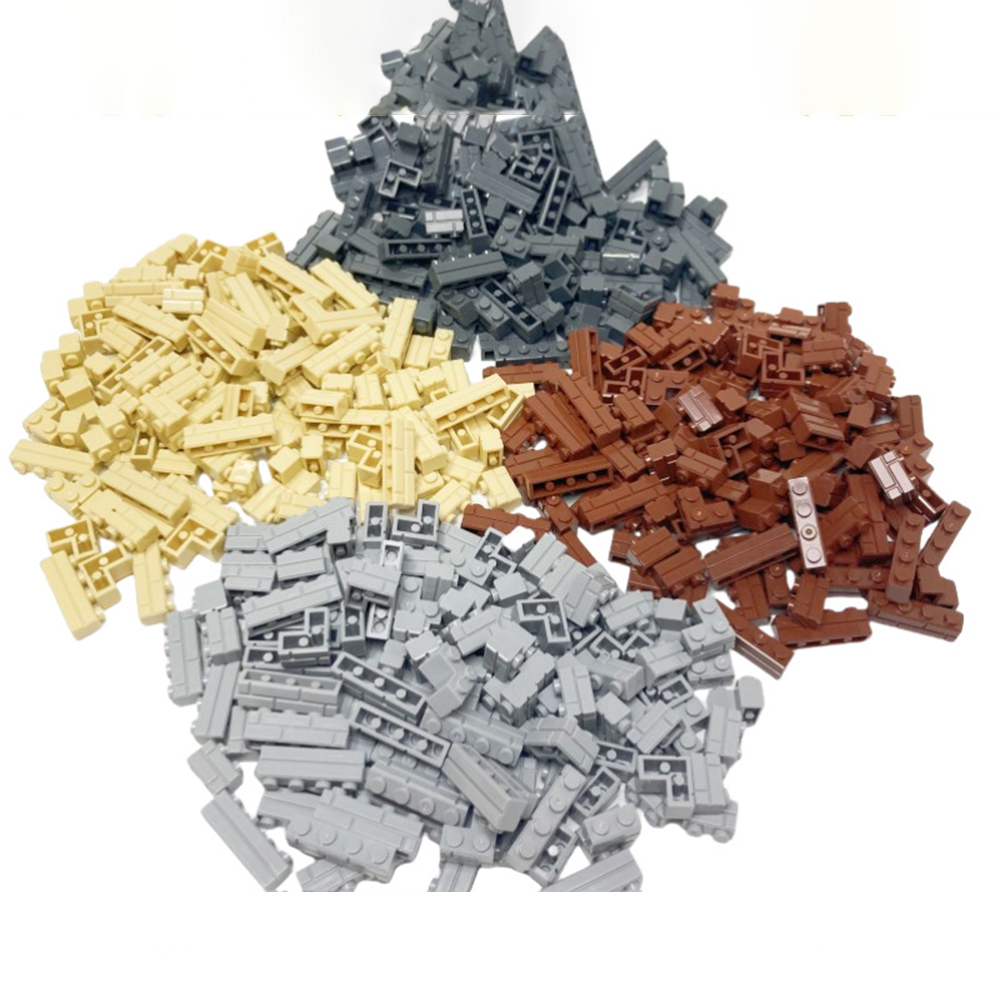 120PCS Random Striped Bricks MOC Building Blocks Toys Palace Castle Creative Figures City House Wall DIY Parts