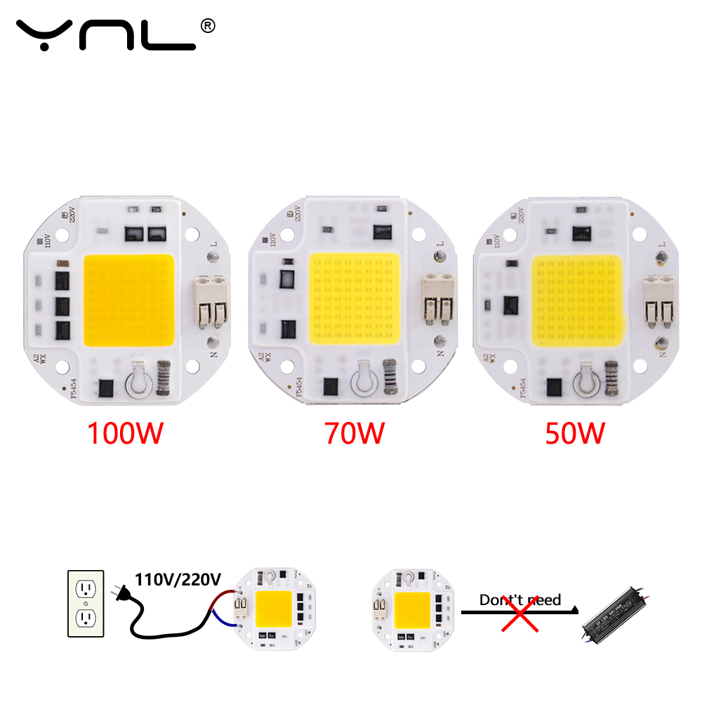50W 70W 100W COB LED Chip High Power 220V 110V Smart IC No Need Driver LED Chip For Spotlight Floodlight Lampada DIY Lighting lightify