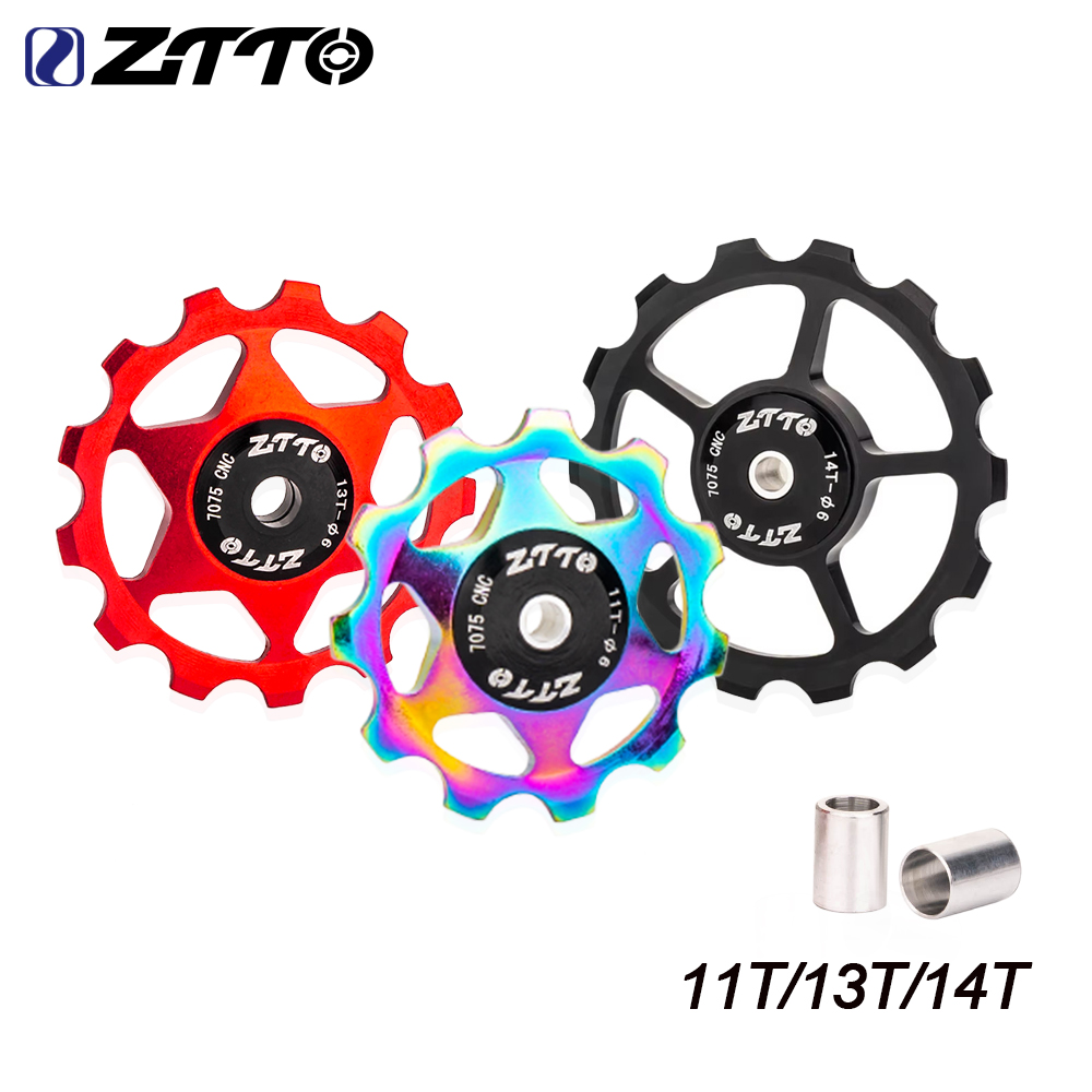 ZTTO 11T 13T 14T MTB Road Bike Rear Derailleur Jockey Wheel Steel Bearing Pulley AL7075 CNC Guide Roller Idler 4mm 5mm 6mm