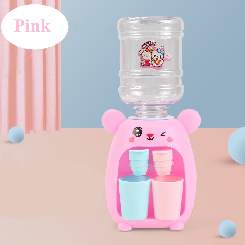 Kids Role Play Kitchen Toy Set 1PC, Pretend Play Water Dispenser with Faucet - Mini Dollhouse Pink Learning for Girls