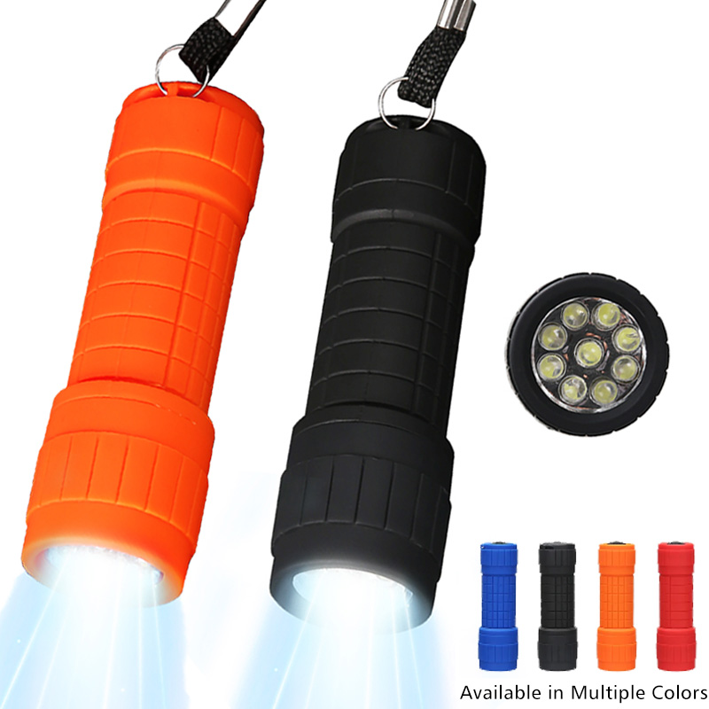 Mini 9 LED Flashlight Handheld Outdoor Flashlight Waterproof Camping Lamp Lantern Use AAA Battery