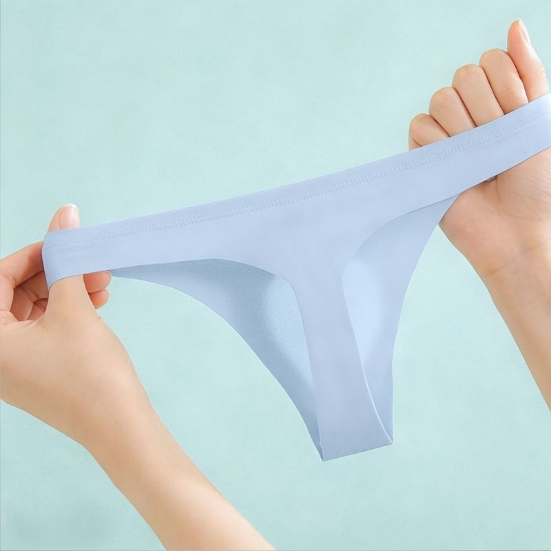 1pc Men's Ice Silky Smooth Thong - Lightweight Semi Sheer Ultra No-Stick, Breathable Pastel Color Casual Men Underwear