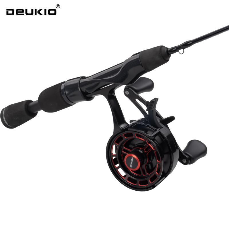 DEUKIO New Winter Spinning Ice Fishing Reels Coil 3+1BB 3.2:1 Gear Ratio Max Drag Power 5kg Fish Wheel Equipment Accessories