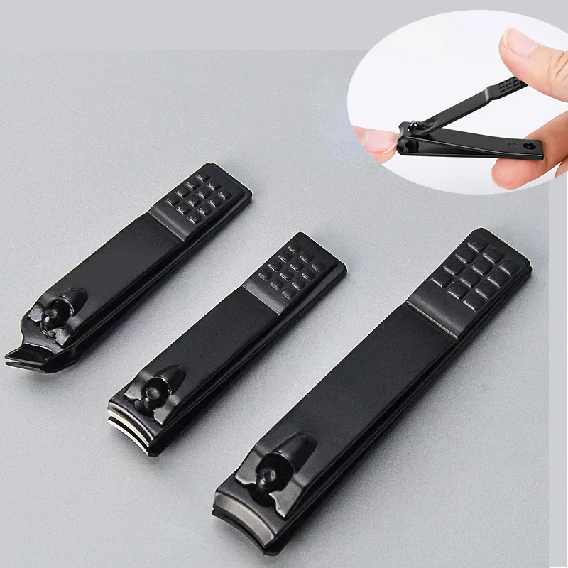 Black Nail Clippers Stainless Steel Nail Cutter Thick Scissor Plier Toenail Fingernail Professional Manicure Trimmer NailArt