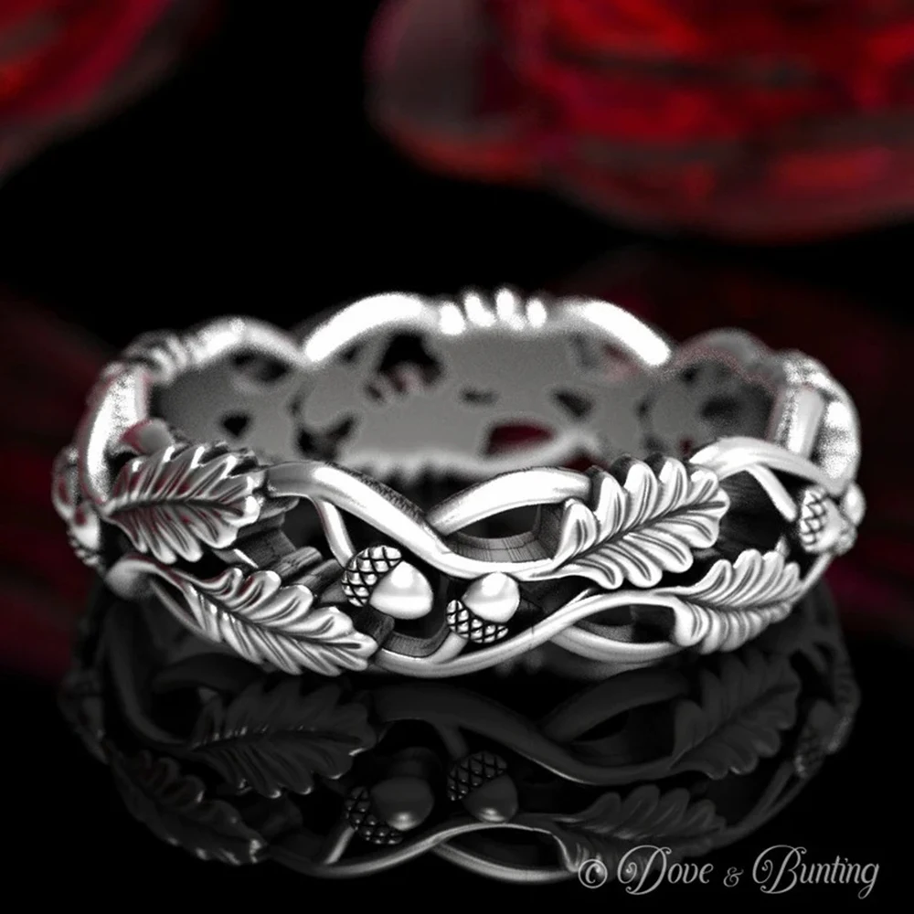 New Simple Fashion Trend Retro Amber Stone Women's Ring Flower Branch Jewelry Street Niche Party Party Finger Ring Accessories