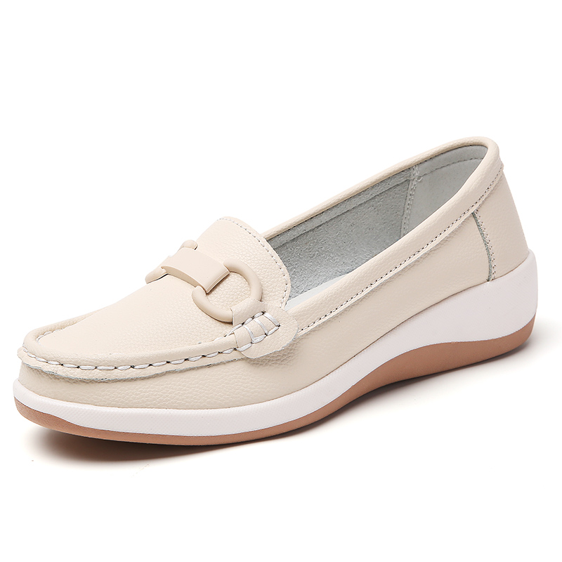 New women's loafers, flats, casual shoes, 100% genuine leather, fashionable, casual and breathable women's shoes