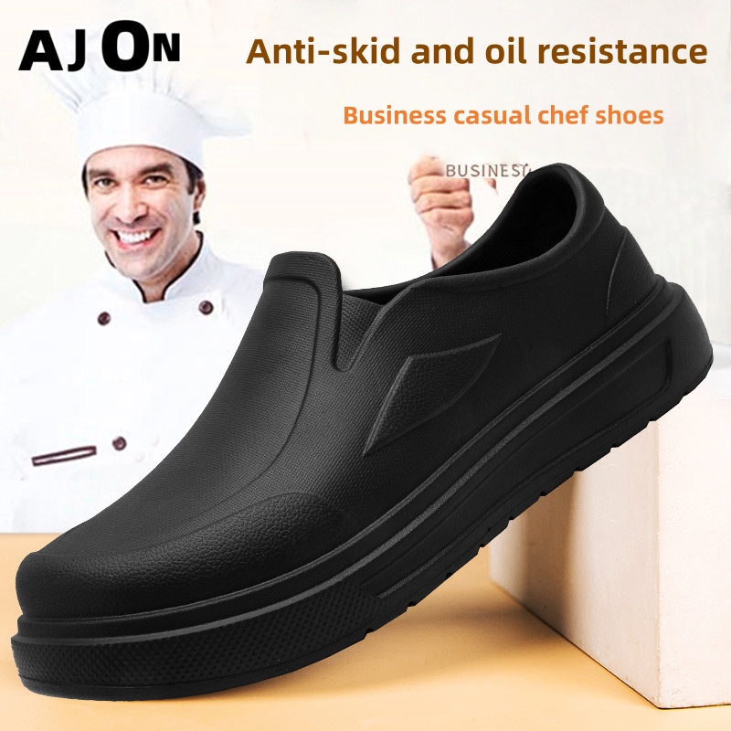 Chef Shoes Four Seasons New Non-slip Oil-resistant Plus Size Business Men's EVA Shoes Fashion Comfortable Soft-soled Rain Boots