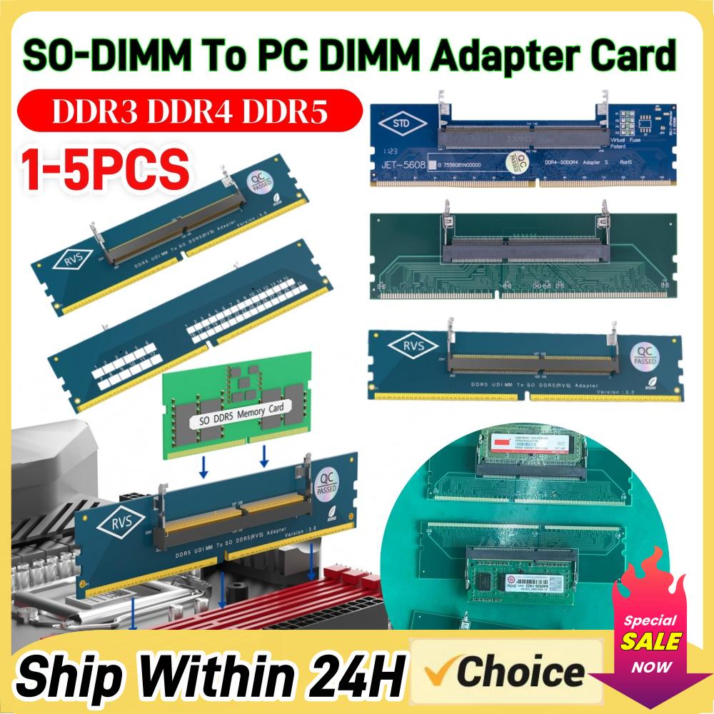 1-10PCS Laptop To Desktop SO-DIMM To PC DIMM Card DDR3 DDR4 DDR5 Memory RAM Memory Adapter Gaming Laptop RAM Connector Card