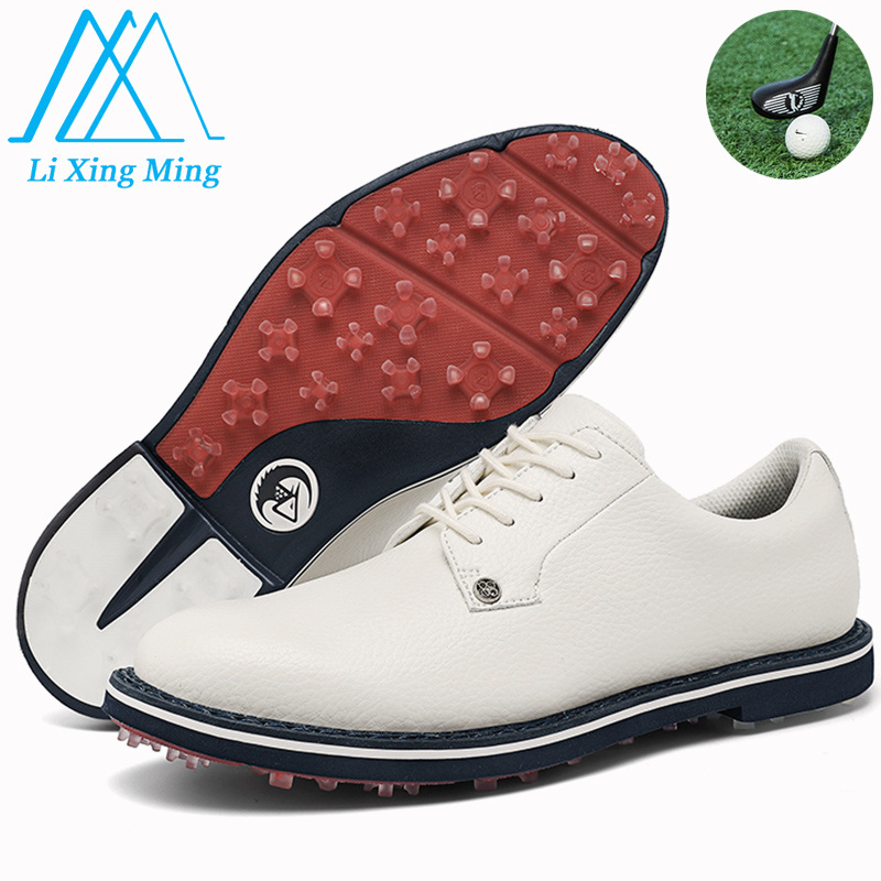 Couple Golf Shoes Men's White Waterproof Rotating buckle Fitness Spikeless Non slip Golf Golfer Training Golf Sneakers Women