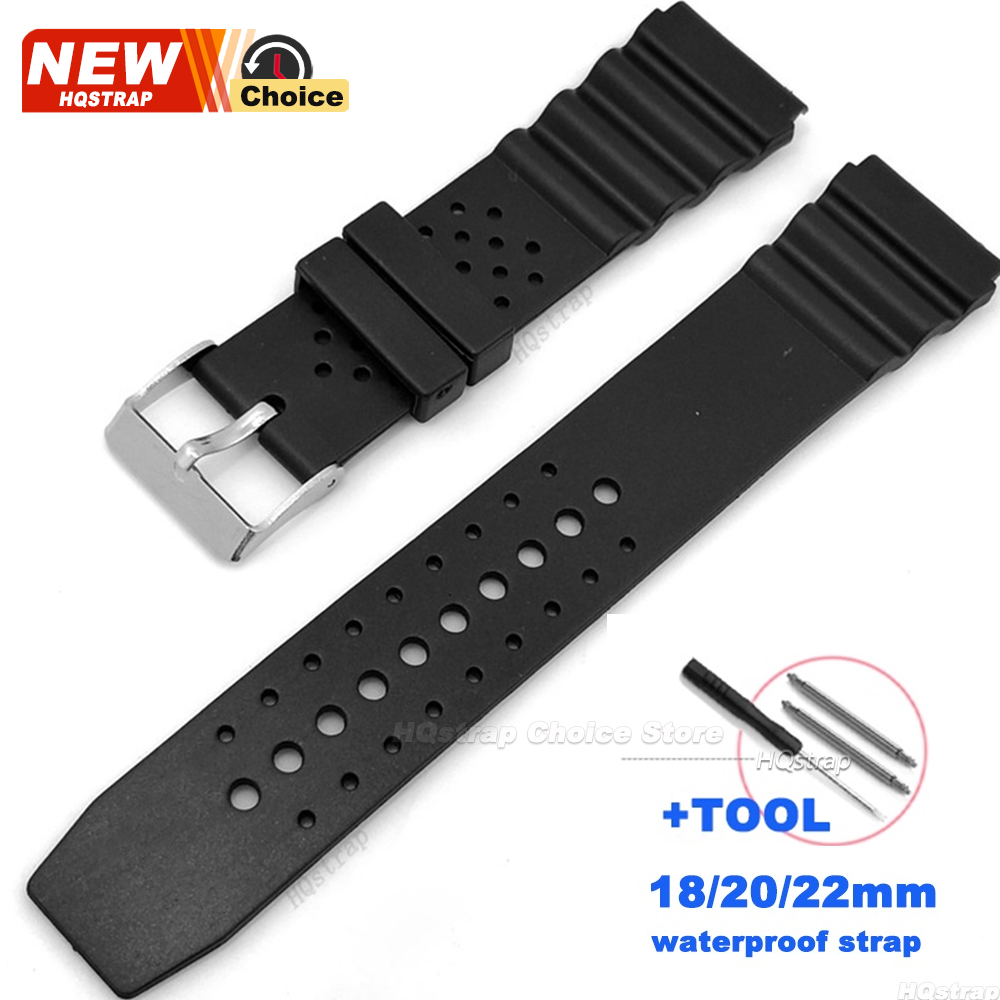 Plastic Watch Band 18mm 20mm 22mm Watch for Men Women Waterproof Universal Strap Sport Watchbands Silicone Wrist Bracelet