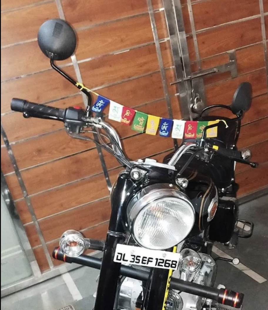 1pcs- Aric Tibetan Buddhist Prayer Flags For Motorbike/ Bike, Scooter, Cycle(8.3X11.3X132Cm)
