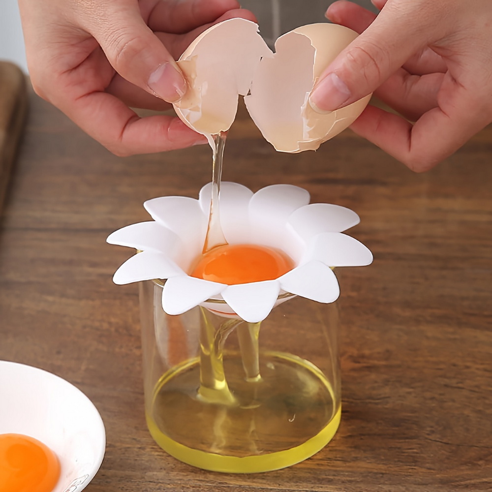 Cute Flower Design, Egg White and Yolk Separator, Kitchen Baking Tool, Egg Extractor, Quick Egg Separation, Clean and Hygienic