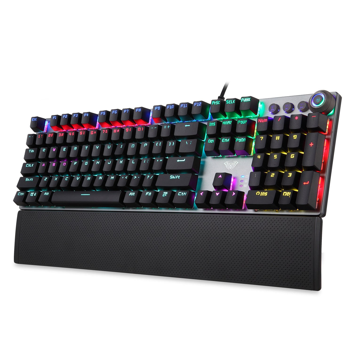 AULA F2058 Mechanical Gaming Keyboard 108 keys Anti-ghosting Wired Mixed 22 Backlits Keyboard with Hand Rest