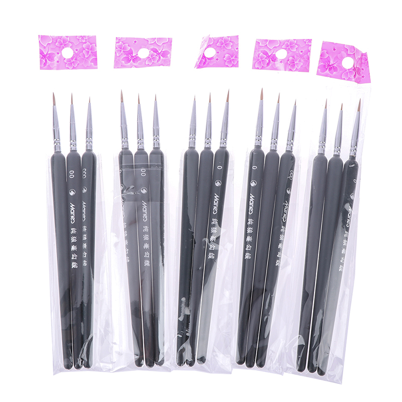 HOT 3pcs Brush 0/ 00/ 000 Wolf Hair Brushes Set for Detail Art Painting Miniature Acrylic Watercolor Oil Gouache Paint Brush Pen pen gpt tinsol thermal brush
