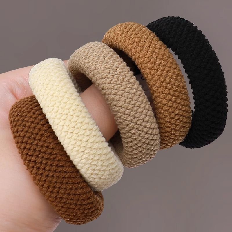 5pcs/Bag HairTies,High Elasticity Durable Hair Scrunchies - Seamless, Thick Knit Ponytail Holders in Assorted Colors