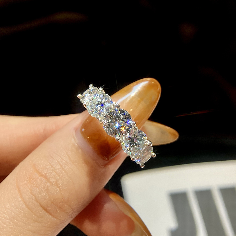 GRA 3.6CT Premium Moissanite Diamond Sparkling Ring Suitable for Women's Wedding Real 925 Sterling Silver High Quality jewelry