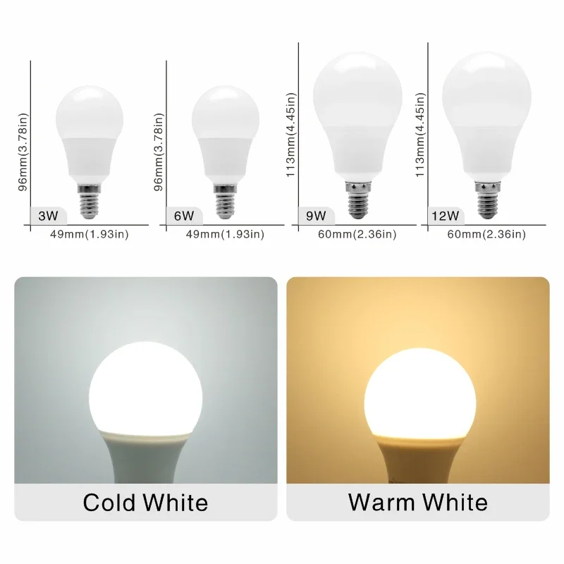 10pcs E27 B22 LED bulb AC 220V SMD2835 3W 6W 9W 12W 15W 18W 20WLED lamp Saving Cold Warm White for Indoor Light for home