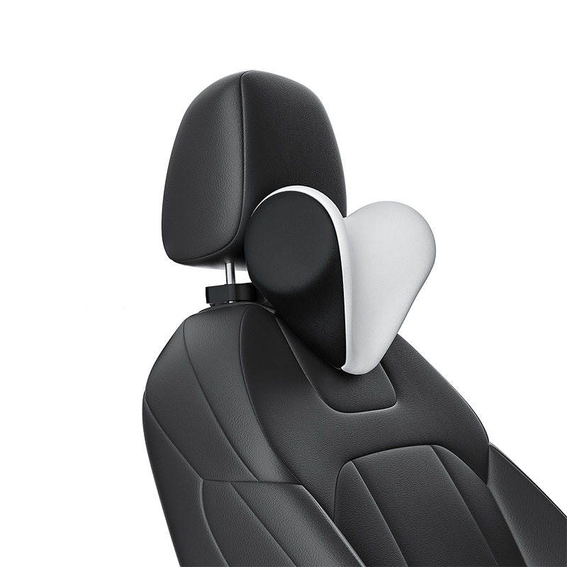 Premium Adjustable Memory Foam Car Neck Pillow Ice Silk Breathable One-Click Installation Auto Headrest