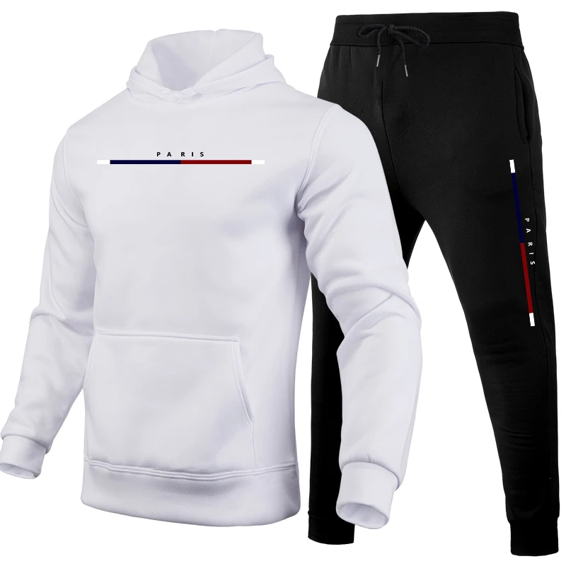 Mens Tracksuit Casual Printing Sweatshirt Sweatpants 2 Pcs Set Sports Jogging Mens Clothing Fitness Hoodies Sportswear Outfits
