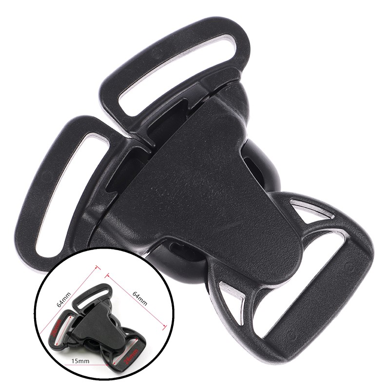 2pcs 3 Way Three Point Side Release Buckle Quick Plastic Black Carrier Accessory Car Seat Bag Webbing Backpack Parts