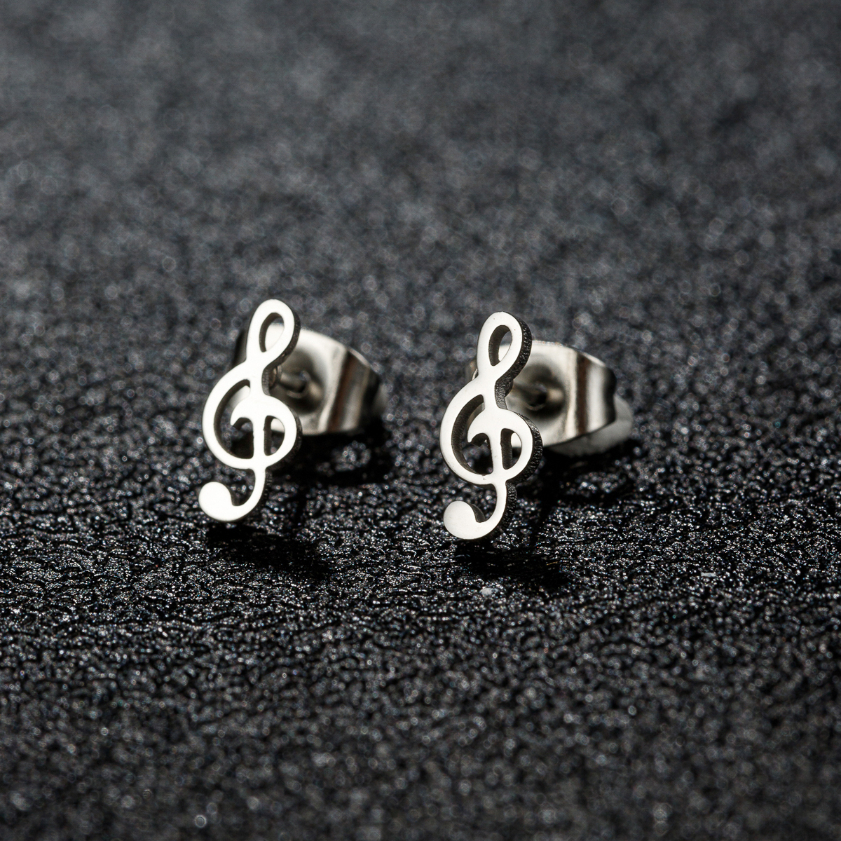 1 Pair Mini Music Earrings Stainless Steel Lovely Small Ear Studs for Women Charm Musical Note Earring Jewelry