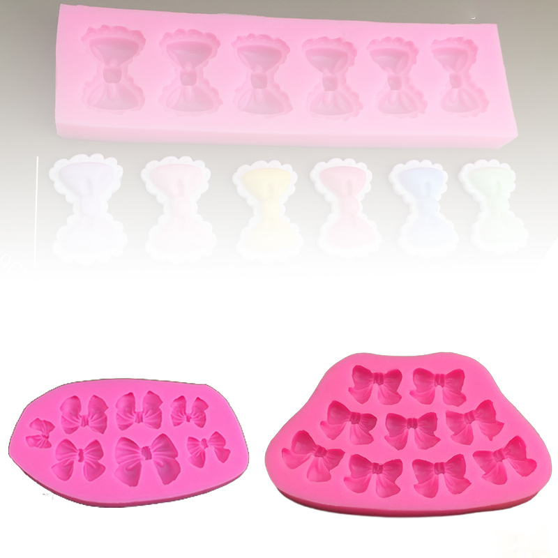 Cute Cartoon Silicone Molds DIY Flowers Bow Bee Fondant Cupcake Fondant Cake Decorating Chocolate Candy Baking Mold Tools