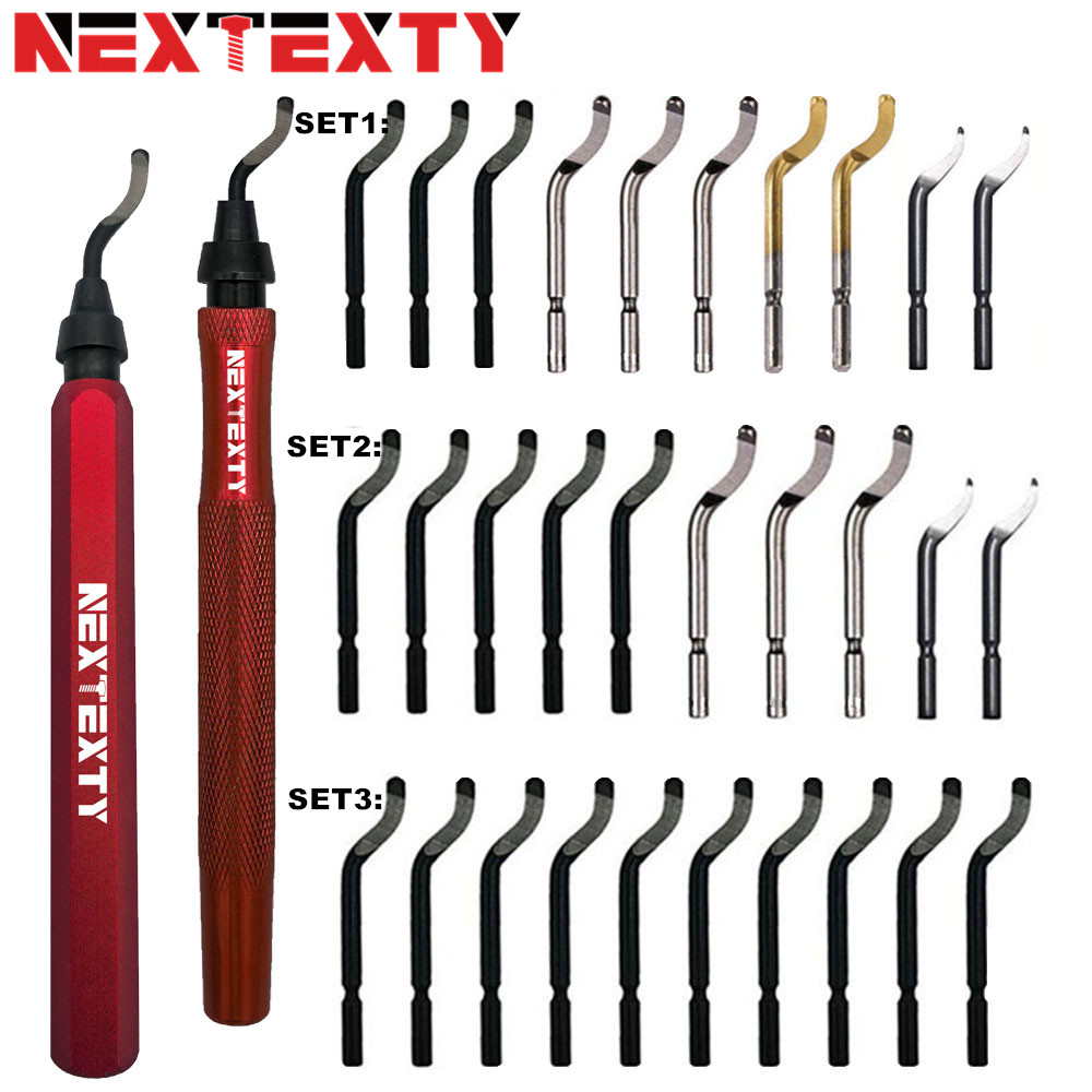 HSS Steel Blade Deburring Tool Burr Cutter Trimming Knife Scraper Remover Deburr Tube Reamer Kit Metal Resin Plastic Wood 3D DIY