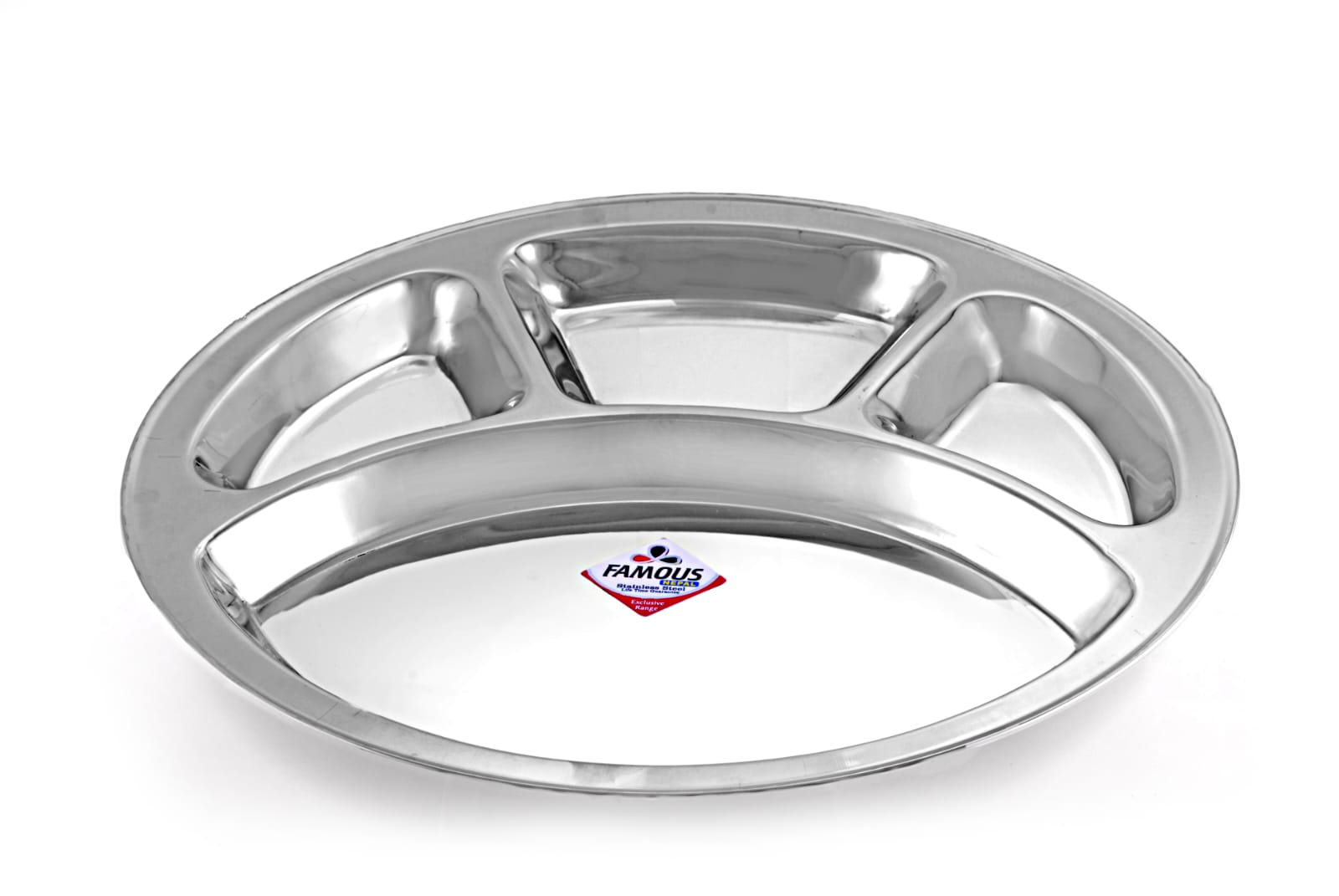 Famous Stainless Steel Round Khande Thal/Plate ( 15 Inch ) [6 Pce Set]