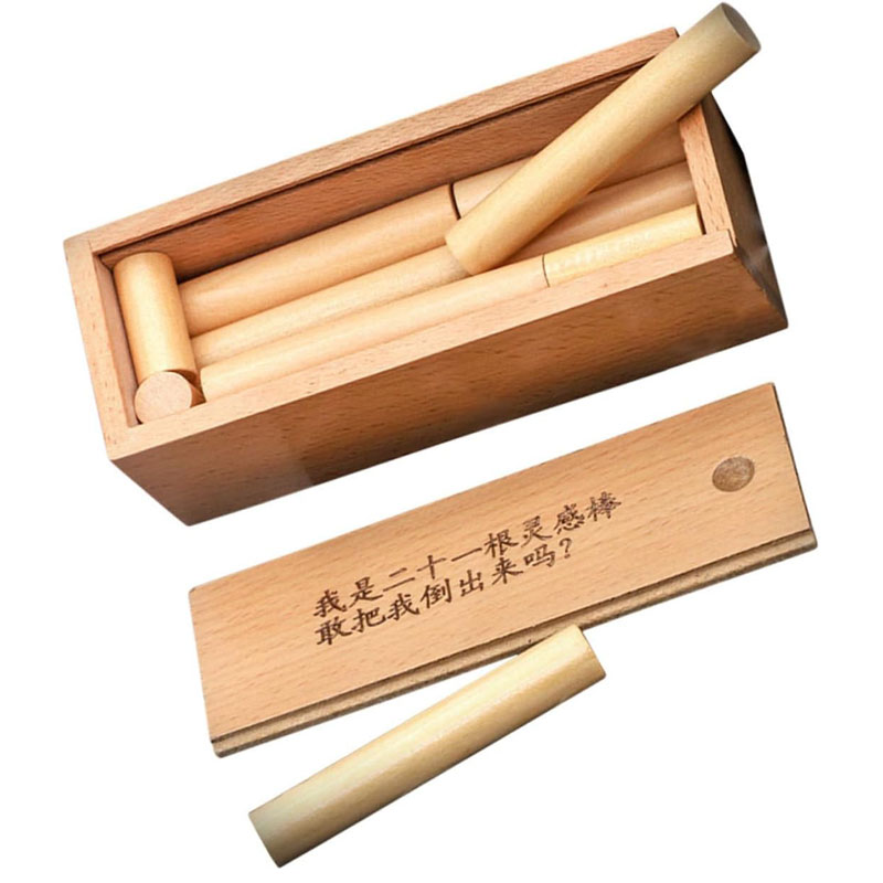 Impossible Brain Teaser Sticks Puzzle Wooden Luban Box Problem Solving Toys For Kids Boys Girls IQ Test Logic Challenges