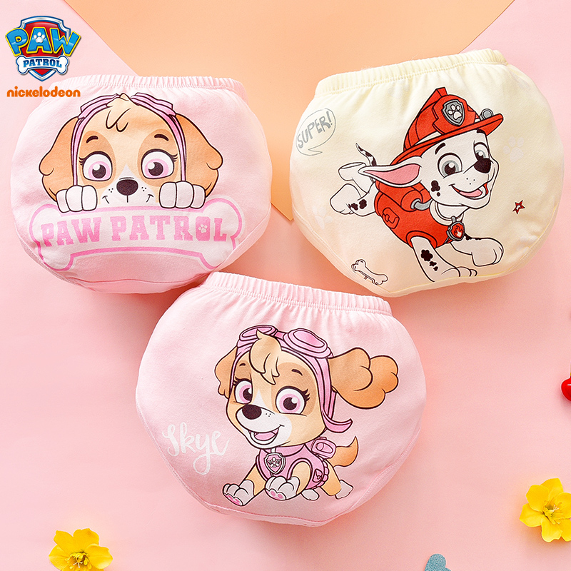 3PCS Genuine Paw Patrol Skye Girls Cotton Underwear Children triangle Panties Baby Short Panties Underpants Briefs