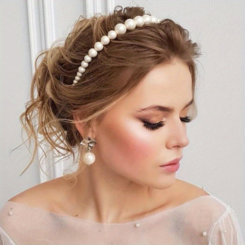 1pc Big Pearls Hairbands Elegant Headband Women Headwear Cute Ear Hair Hoop for Girls Hair Accessories