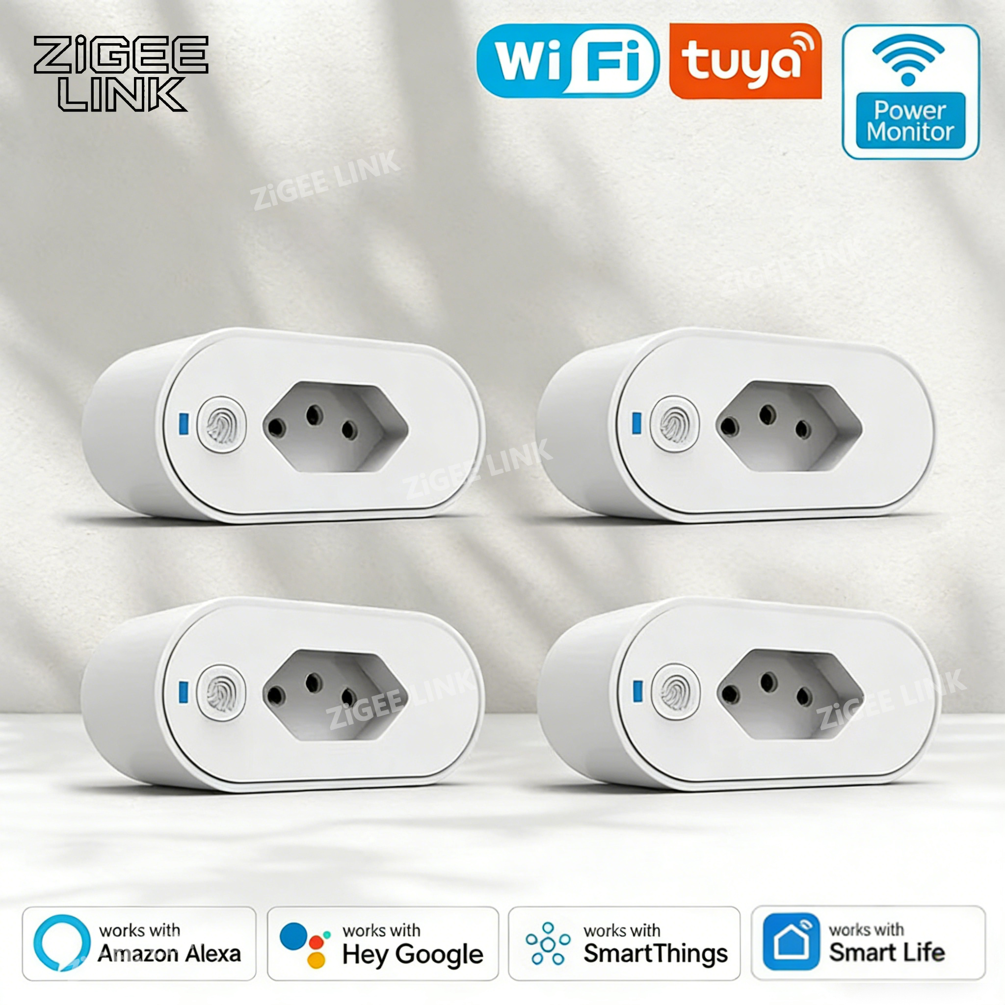 Tuya Wifi Socket Adaptador De Soquete Inteligente 16A Suporte Smart Life App control Alexa Home Controle vioce