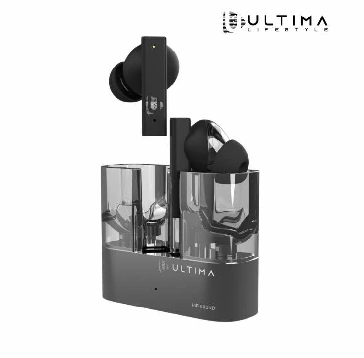 Ultima Fusion 360 Earbuds | Ultima Supreme Sound | Wireless Transparent Earbuds | ANC | 45 ms Low Latency Game Mode | IPX5 Water Resistance | AI Crystal Clear Call with Quad Mics