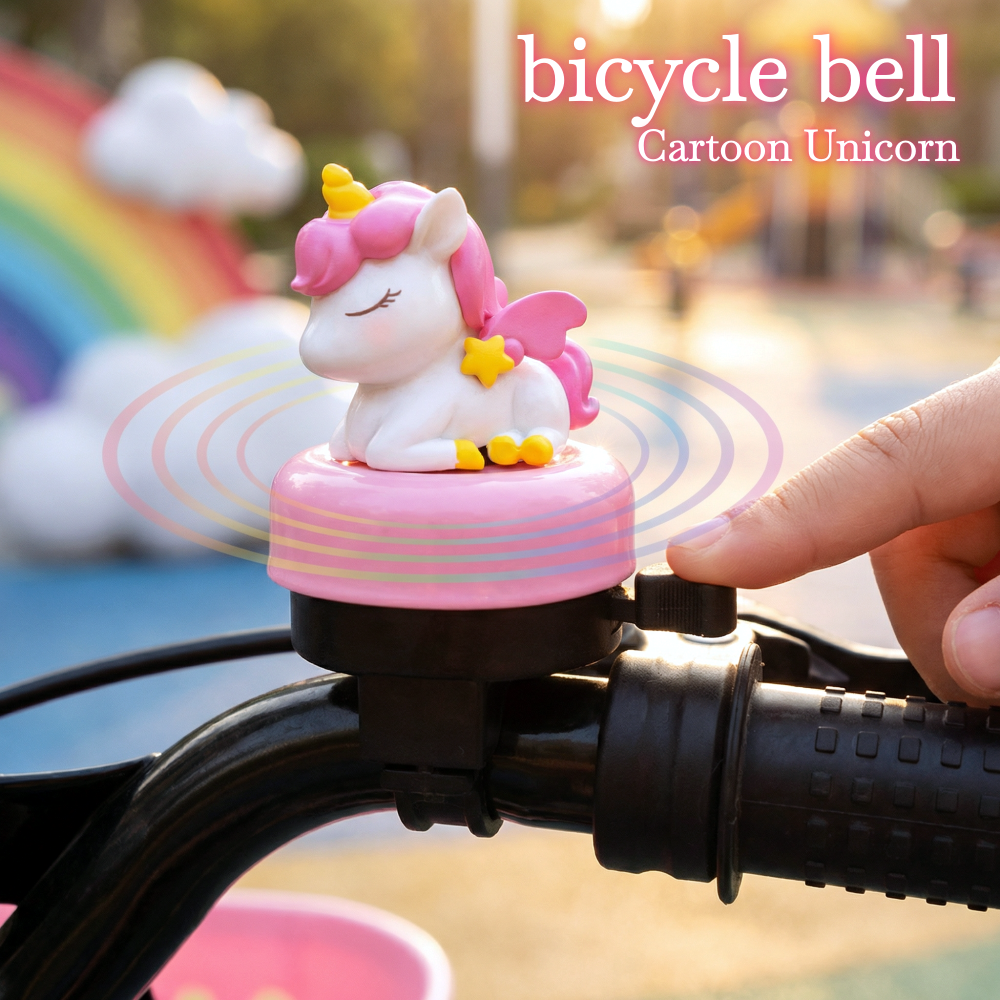 Unicorn Pattern Bike Bell Loud Clear Sound Universal Fit for Bicycles Skateboards Scooters Outdoor Cycling Decoration Accessorie