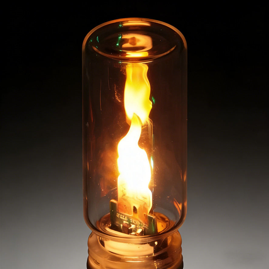 DC 5V USB LED Flame Type Night Light Clear Glass/Frosted Glass Flickering Candle Touch Control DIY Car Home Atmosphere Lighting