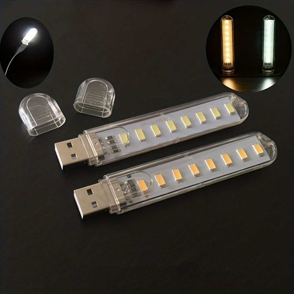 2 Mini Portable USB 5V Led Night Lights, Reading Camping Lights, Notebook Gadgets, Study Lights