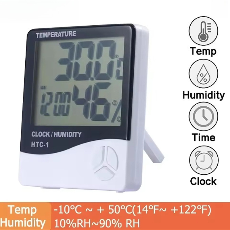 Home Weather Station Backlight Thermometer Digital Temperature Humidity Meter LCD Electronic Hygrometer