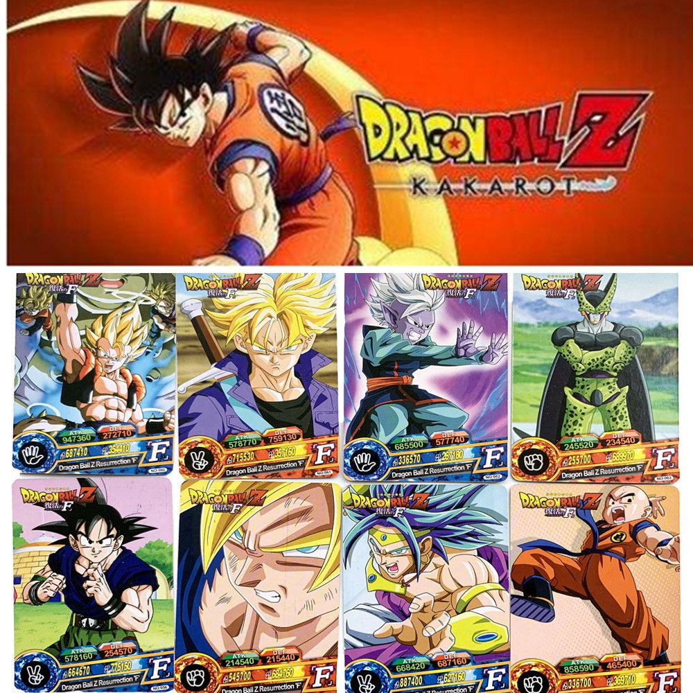 5 Packs Dragon Ball Z Cards Goku Vegeta Frieza Majin Buu Broli Piccolo Action Figures Paper Card Trading Collection Toy