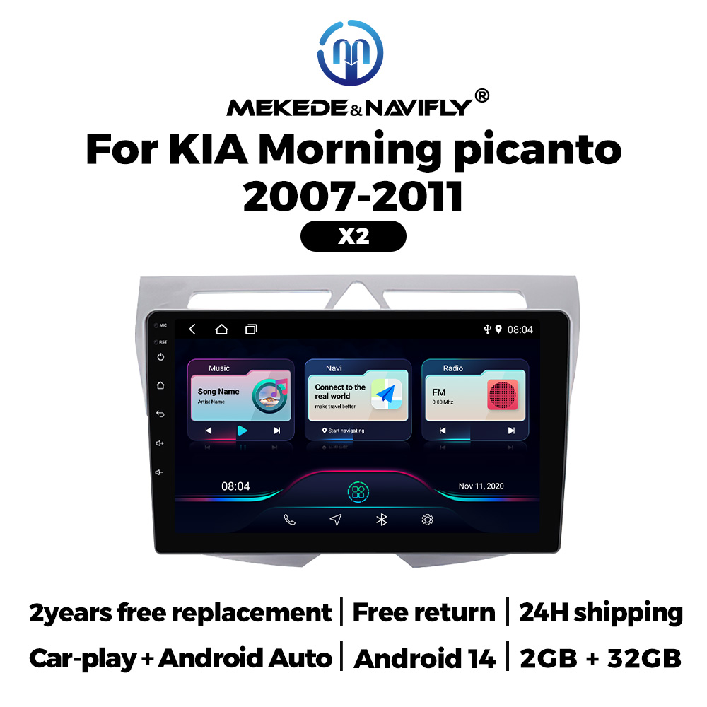 MEKEDE Android14 for Kia Morning Picanto 2007-2010 Multimedia 9" Car radio All in one CarPlay Android Auto GPS Navigation player