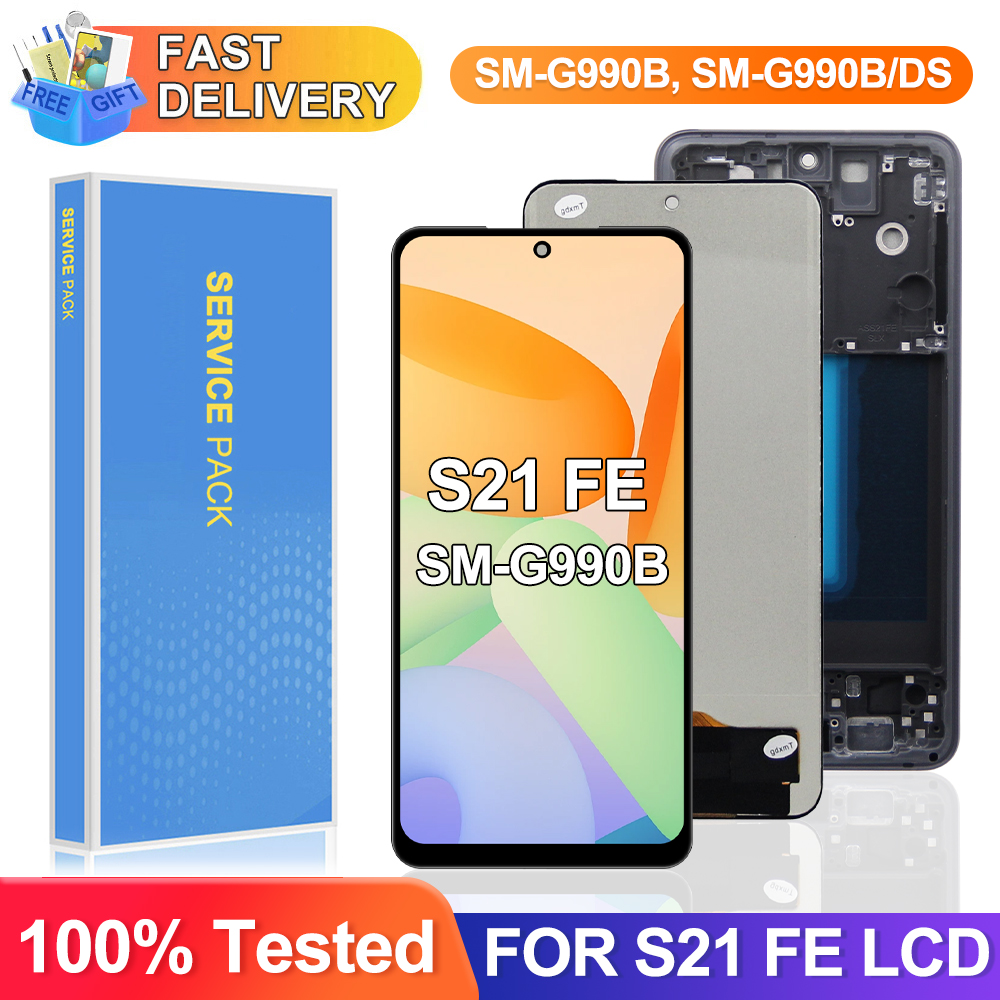 TFT S21 FE Display for Samsung Galaxy S21 FE LCD Display G990B G990U Touch Screen Digitizer Assembly Replacement